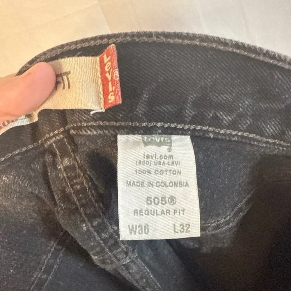 Levi's Men's Black Denim 505 Straight Jeans 36x32 Preowned